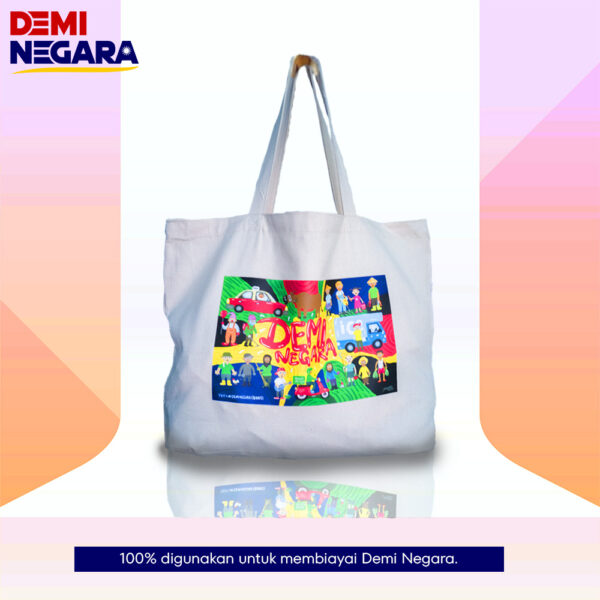 Beg Tote Kanvas YBV x DEMINEGARA B001 "Wajah Wajah Malaysia" Karya Yeop Mie - Image 2
