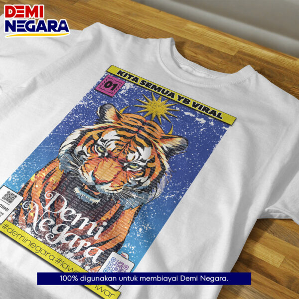 T-Shirt DEMI NEGARA 'Kita Semua YB Viral' Cotton Casual Crew Neck - Image 4