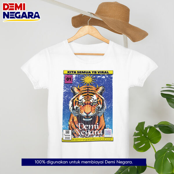 T-Shirt DEMI NEGARA 'Kita Semua YB Viral' Cotton Casual Crew Neck - Image 2