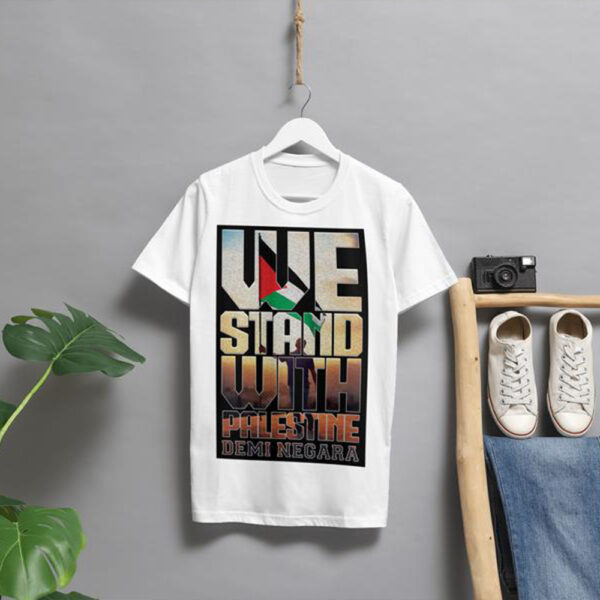 T-Shirt Edisi Khas 'WE STAND WITH PALESTINE' #2 Cotton Casual Crew Neck - Image 2