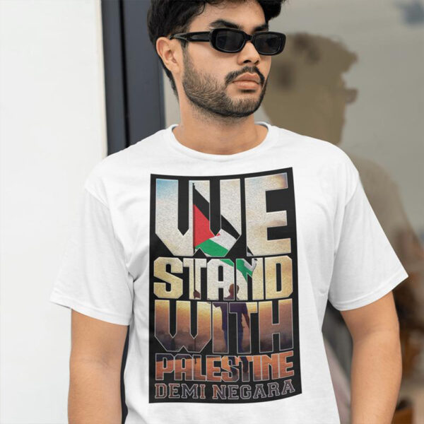 T-Shirt Edisi Khas 'WE STAND WITH PALESTINE' #2 Cotton Casual Crew Neck - Image 3